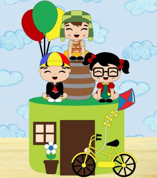 Topo de Bolo Chaves Baby e Amigos