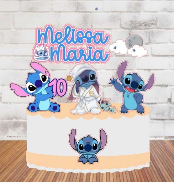 Topo de Bolo Stitch Hora de Dormir