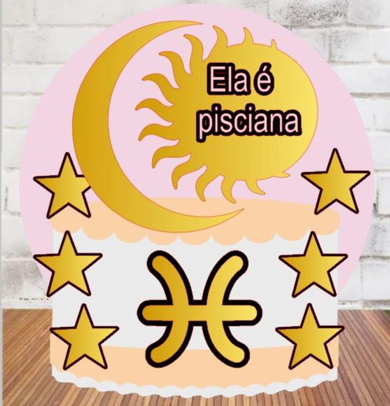 Topo de Bolo Signos Peixes