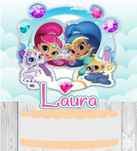 Topo de Bolo Shimmer e Shine 2