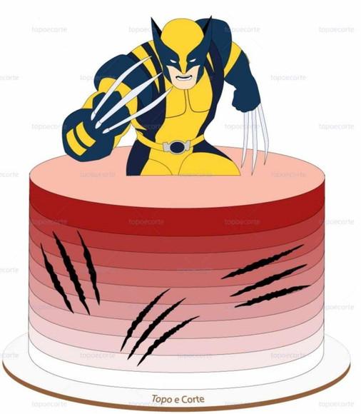 Topo de Bolo Wolverine em Camadas