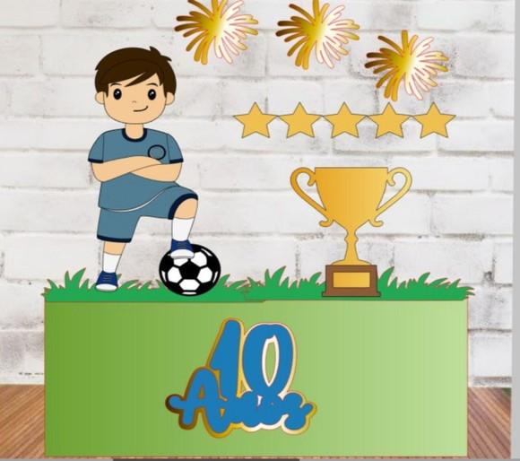 Topo Futebol Jogador com Troféu