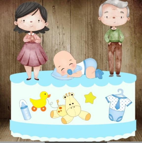 Topo Avós e Bebê Menino