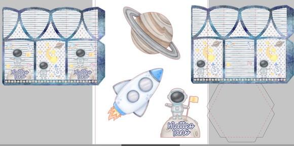 Caixa Sextavada Astronauta