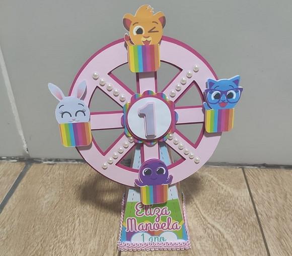 Roda Gigante Bolo Fofo Rosa Luxo