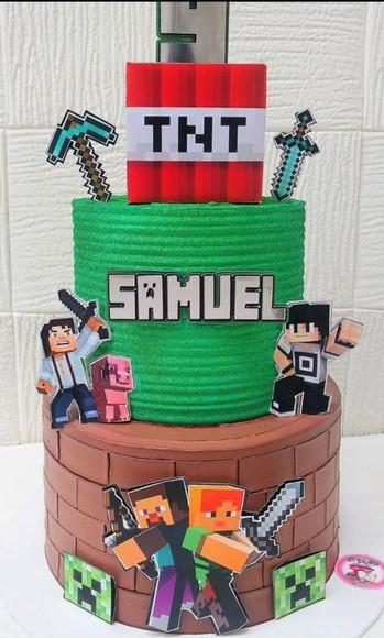 Topo de Bolo Minecraft Andar