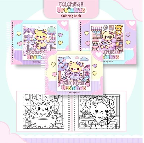 Colorindo Ursinhos Kawai em pdf