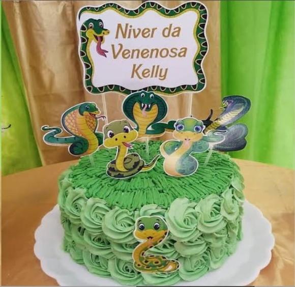 Topo de Bolo Cobra Venenosa