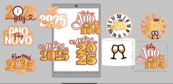 Kit 1 Topos Feliz Ano Novo 2025