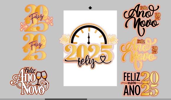 Kit 2 Topos Feliz Ano Novo 2025