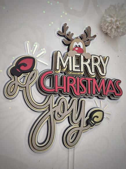 Topper Merry Christmas Rena e Luz