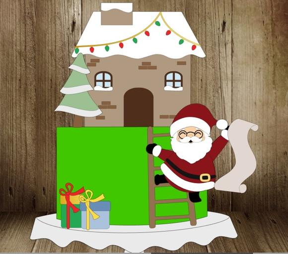 Papai Noel com Carta na Mão