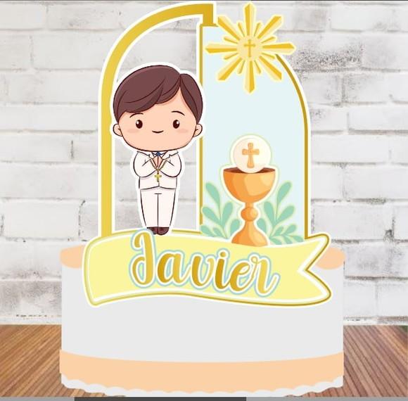 Topper Shaker Primeira Comunhão Menino