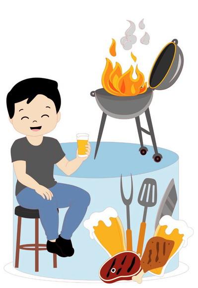 Topo de Bolo Homem Churrasco