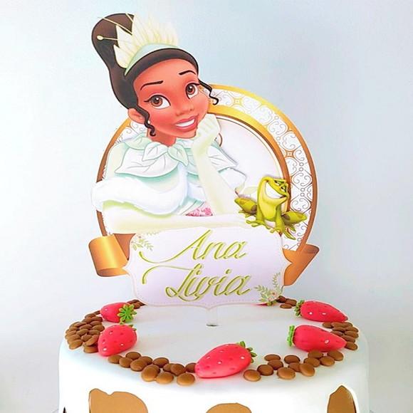 Topo Princesa Tiana e o Sapo Shaker