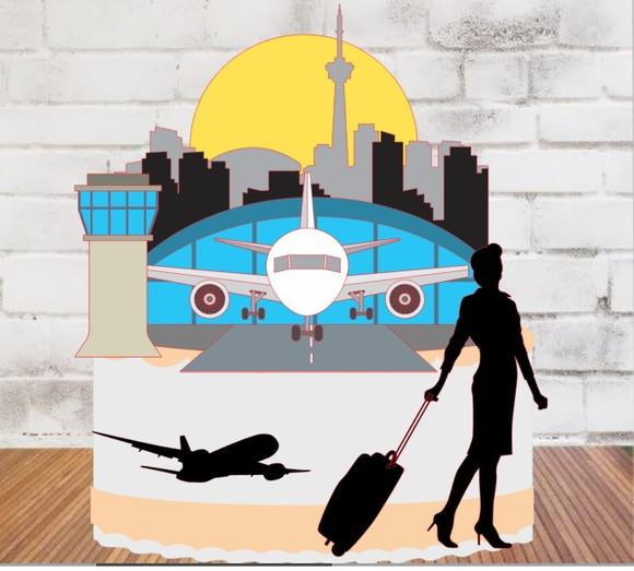 Topo de Bolo Aeromoça