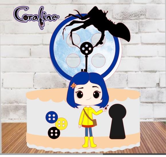 Topo de Bolo Coraline Desenho