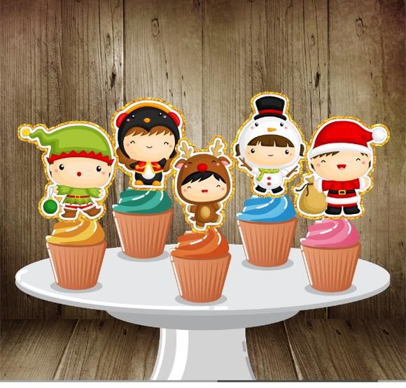 Topper para Cupcakes Natalinos