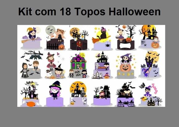 Kit com 18 Topos Halloween