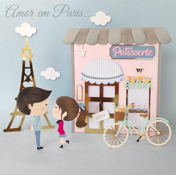 Topo Amor em Paris-molde Limpo