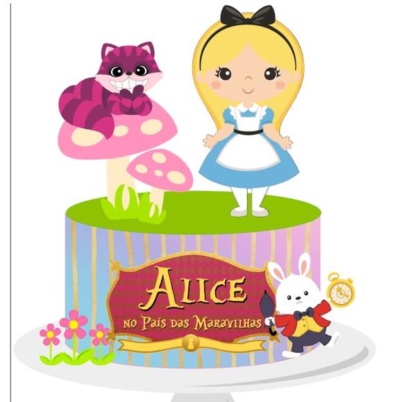 Topo de Bolo Alice 6