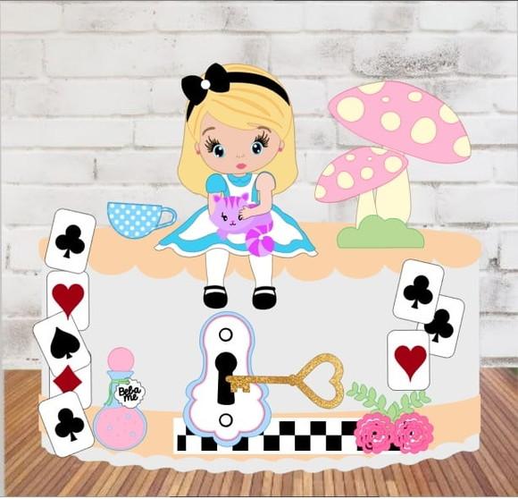 Topo Alice com Rosa 3d