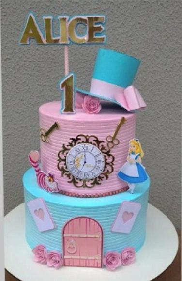 Topo de Bolo Alice com Cartola 3d