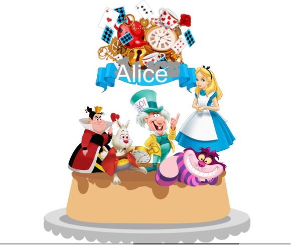Topo de Bolo Alice 3