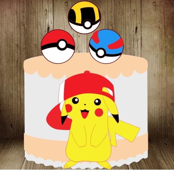 Topo de Bolo Pikachu