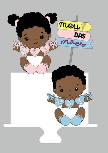 Topo Dia das Mães Babys Cacheado