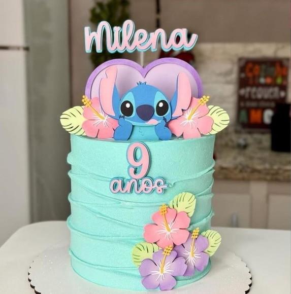 Topo Stitch Candy Coração e Flores