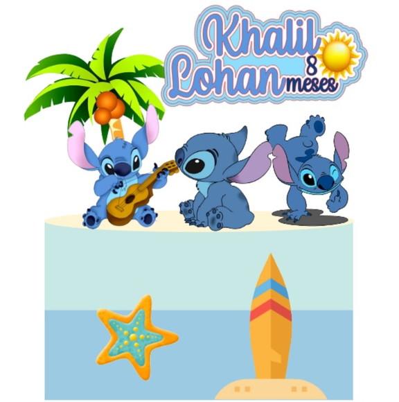 Topo de Bolo Só Stitch