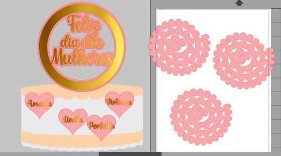 Topper Arco Floral Dia das Mulheres