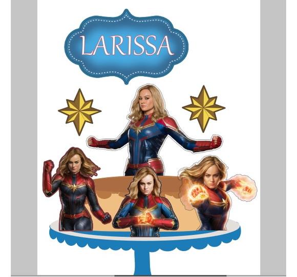 Topo de Bolo Capitã Marvel