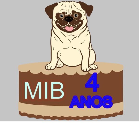 Topo de Bolo Pug em Camadas