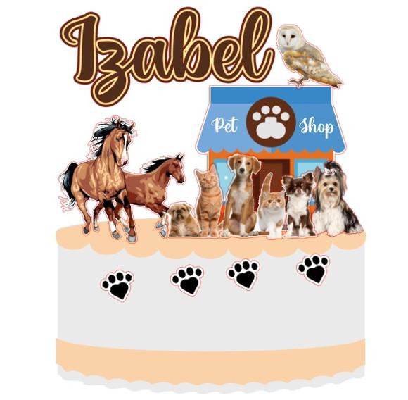 Topo de Bolo Pet Shop