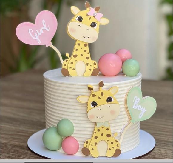 Topo Revelaçao Girafinha Cute