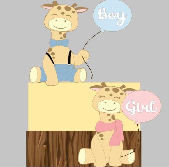 Topo Cha Revelação Girafas Baby