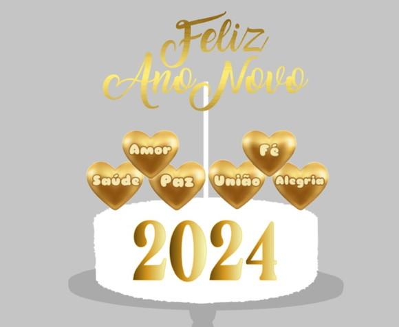 Topo Feliz Ano Novo Corações
