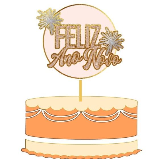 Topo Circular Feliz Ano Novo