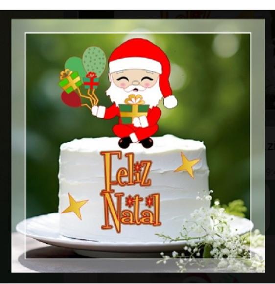 Topo Papai Noel Sentado com Baloes