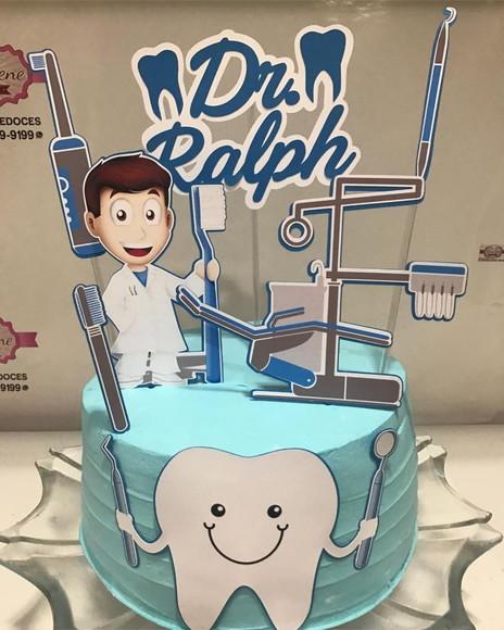 Topo de Bolo Dentista