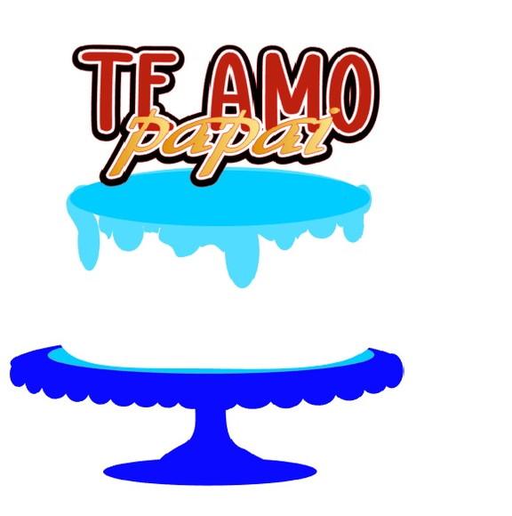 Topo de Bolo Te Amo Papai