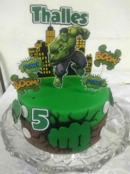 Topo de Bolo Novo Incrível Hulk