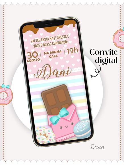 Convite Digital Doces Png e pdf
