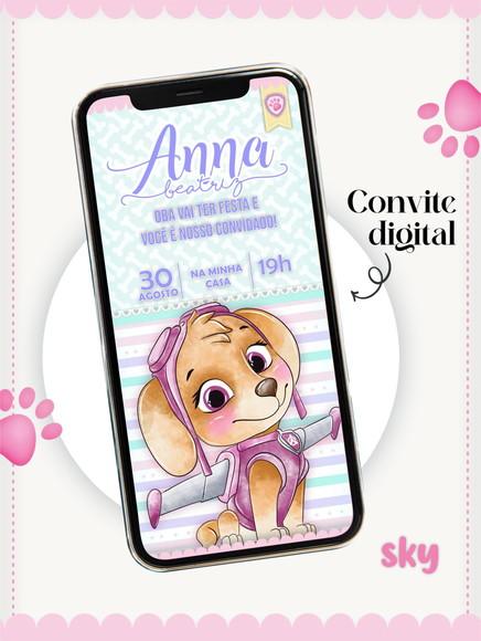 Convite Digital Skye Png e pdf