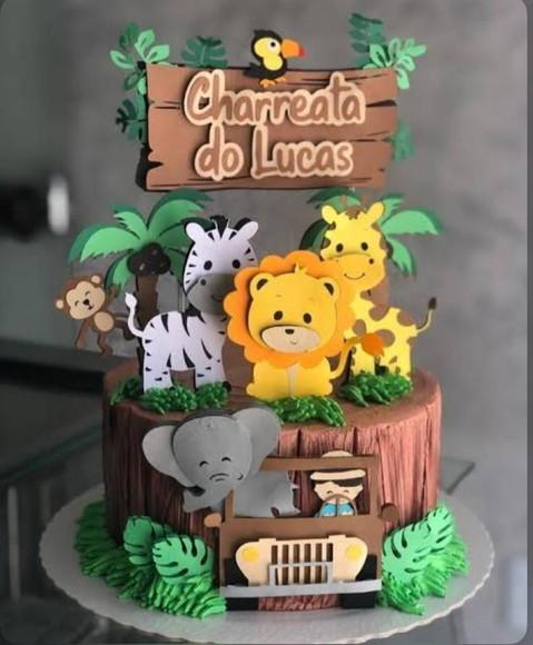 Topo Safari Baby Menino em Camada