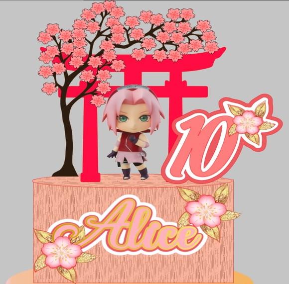 Topo de Bolo Sakura Naruto