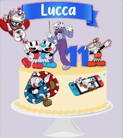 Topo de Bolo Cuphead