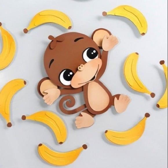 Macaquinho com Bananas Molde Limpo